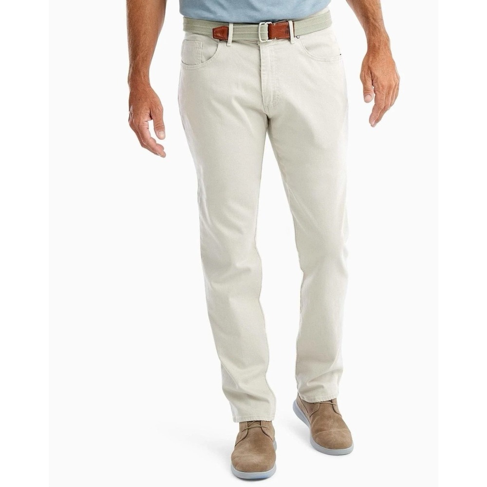 Johnnie-O Hugo 5-Pocket Pants Stone Khaki Twill Preppy Jeans NWT Size 30x32